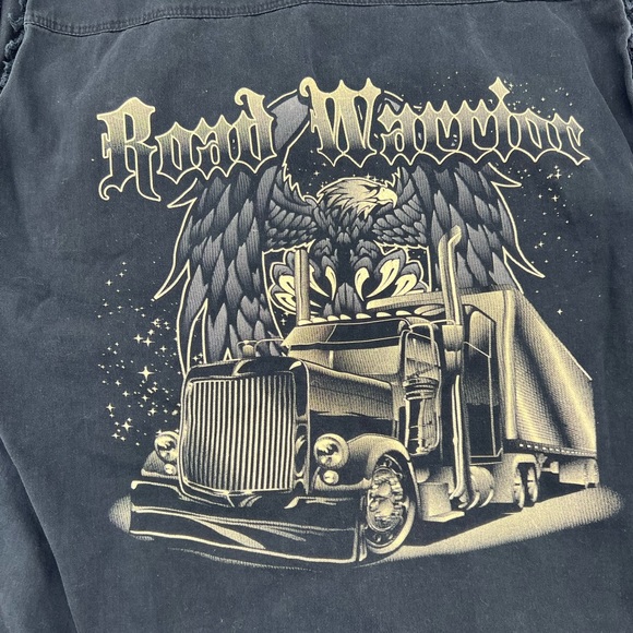 Coast Biker Style Road Warrior Sleeveless Distressed Button Down Black S… - Picture 4 of 6